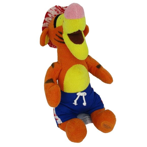 Disney Store Tigger Beach Plush Summer Exclusive Swim Shorts & Hat 13” - Picture 2 of 8